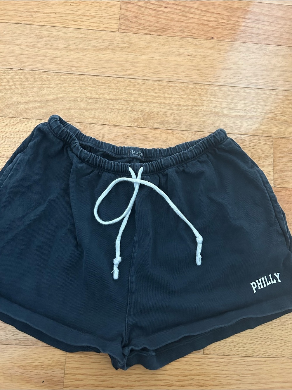 Brandy Melville Black Women's Athletic Shorts with White Drawstring